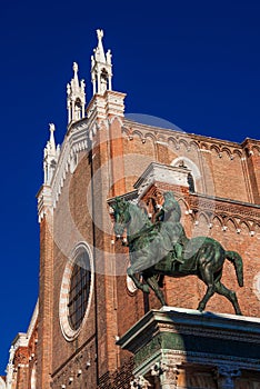 Bartolomeo Colleoni statue and Gothic Church Venice