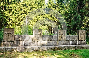 Bas Monument to the liberators of Lithuania. Grutas Park photo
