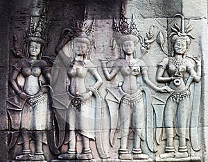 Bas-relief at Angkor Wat, Cambodia