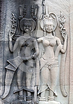 Bas-relief at Angkor Wat, Cambodia