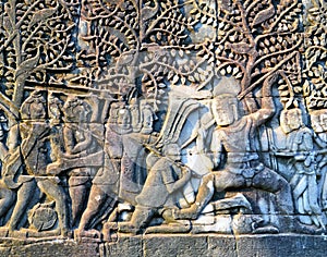 Bas relief in bayon Temple