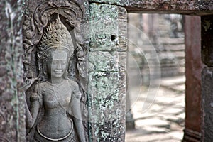 Bas relief in Bayon temple, Angkor - Cambodia