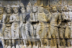 Bas-Relief at Borobudur Temple, Indonesia