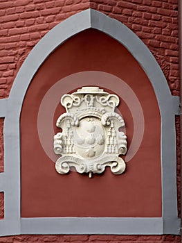 Bas-relief of coat of arms of the Dutch Bishop Maximiliaan Antoon van der Noot