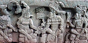 Bas Relief depicting K'inich Yax K'uk' Mo' photo