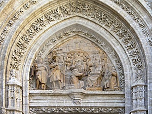 Bas-relief detail of Seville cathedral