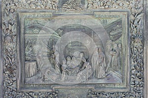 Bas-relief on the entrance portal of the cathedral of Pisa