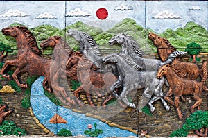 Bas-relief of horse