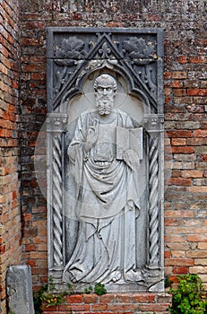 Bas-relief, John Chrysostom, Torcello, Venice, Italy