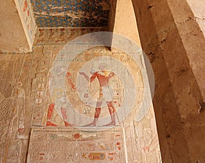 Bas-relief at the Mortuary Temple of Hatshepsut.