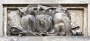 Bas-relief with owls