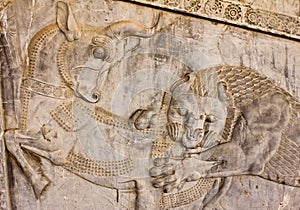 Bas-relief in Persepolis - a Zoroastrian symbol