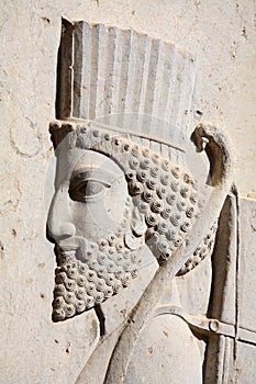 Bas-relief of Persian soldier from Persepolis, Ira