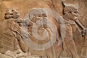 Bas-relief of Persian soldiers and horses