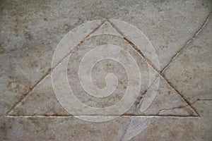 Bas-relief of a Piramid in the baths of Diocletian in Rome