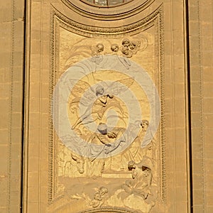 Bas relief sculpture, detail of Granada cathedral of the Incarnation