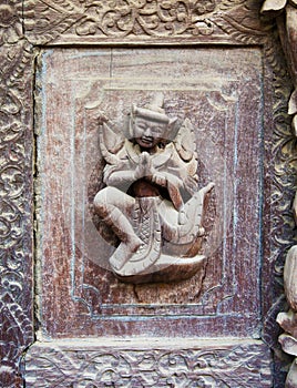 Bas-relief of Shwenandaw Kyaung Temple, Myanmar