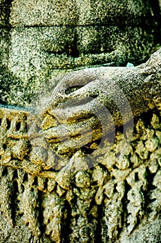 Bas-relief stone carving, Angkor Wat, Siem Reap, Cambodia