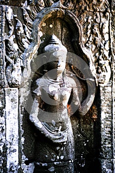 Bas-relief stone carving, Angkor Wat, Siem Reap, Cambodia