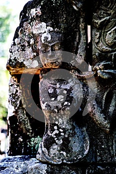 Bas-relief stone carving, Angkor Wat, Siem Reap, Cambodia