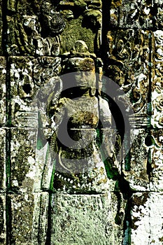 Bas-relief stone carving, Angkor Wat, Siem Reap, Cambodia