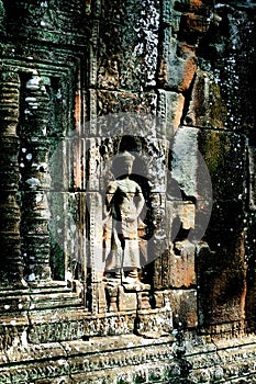 Bas-relief stone carving, Angkor Wat, Siem Reap, Cambodia