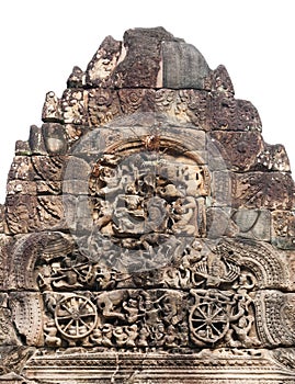 Bas relief in Ta Prohm in Angkor, Cambodia