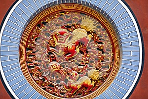 Bas-relief at Yuantong Temple in Kunming, China photo
