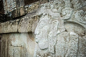 Bas-reliefs at Ruins of Palenque, Mexico photo