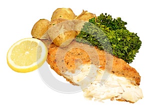 Basa Fish Fillet With Boiled Potatoes photo