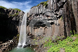 Basalt background_Svartifoss waterfall