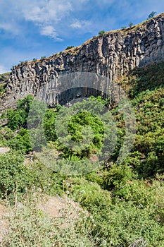 Basalt column formation called Symphony of the Stones along Garni gorge, Armen