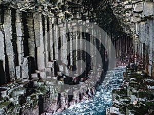 Basalt Column Interior of Fingal`s Cave, Isle of Staff