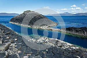 Basalt columns coast Staffa Scotland