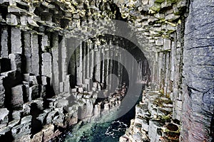 Basalt columns at Fingals cave on the Isle of Staffa.