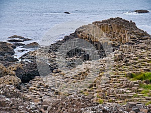 Basalt columns at Giants Causeway on the Antrim Coast, Northern Ireland, UK