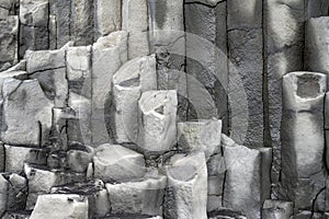 basalt columns and hexagonal pillars near Svartifoss waterfall in Iceland