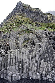 basalt columns and hexagonal pillars near Svartifoss waterfall in Iceland