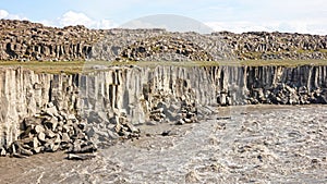 Basalt columns near Selfoss in teh north of Iceland