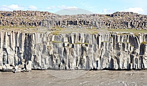 Basalt columns near Selfoss in teh north of Iceland