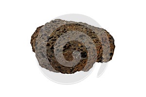 Close up of Basalt stone on a white background. photo
