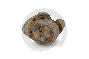 Basalt rock on a white background. photo
