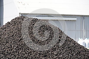 Basalt, diabase or granite are well suited for railway construction, photographed in spring