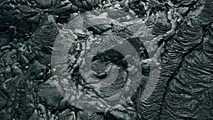 Basalt lava rock surface texture from a flow at Hawaii Volcanoes National Park, Big Island of Hawaii, USA