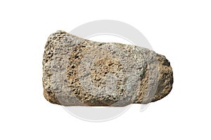 Basalt  mafic extrusive rock stone isolated on white background. photo