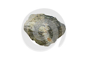 Basalt  mafic extrusive rock stone isolated on white background. photo