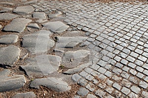 Basalt pavement of the Appia Antica, Rome