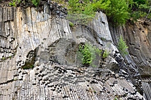 Basalt rock. Detail, geological.