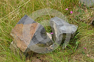 Basalt rock. Detail, geological