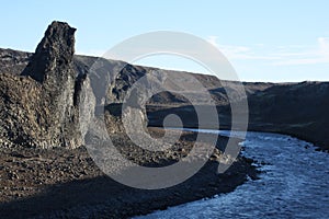 Basalt rock formation , Jokulsa Canyon